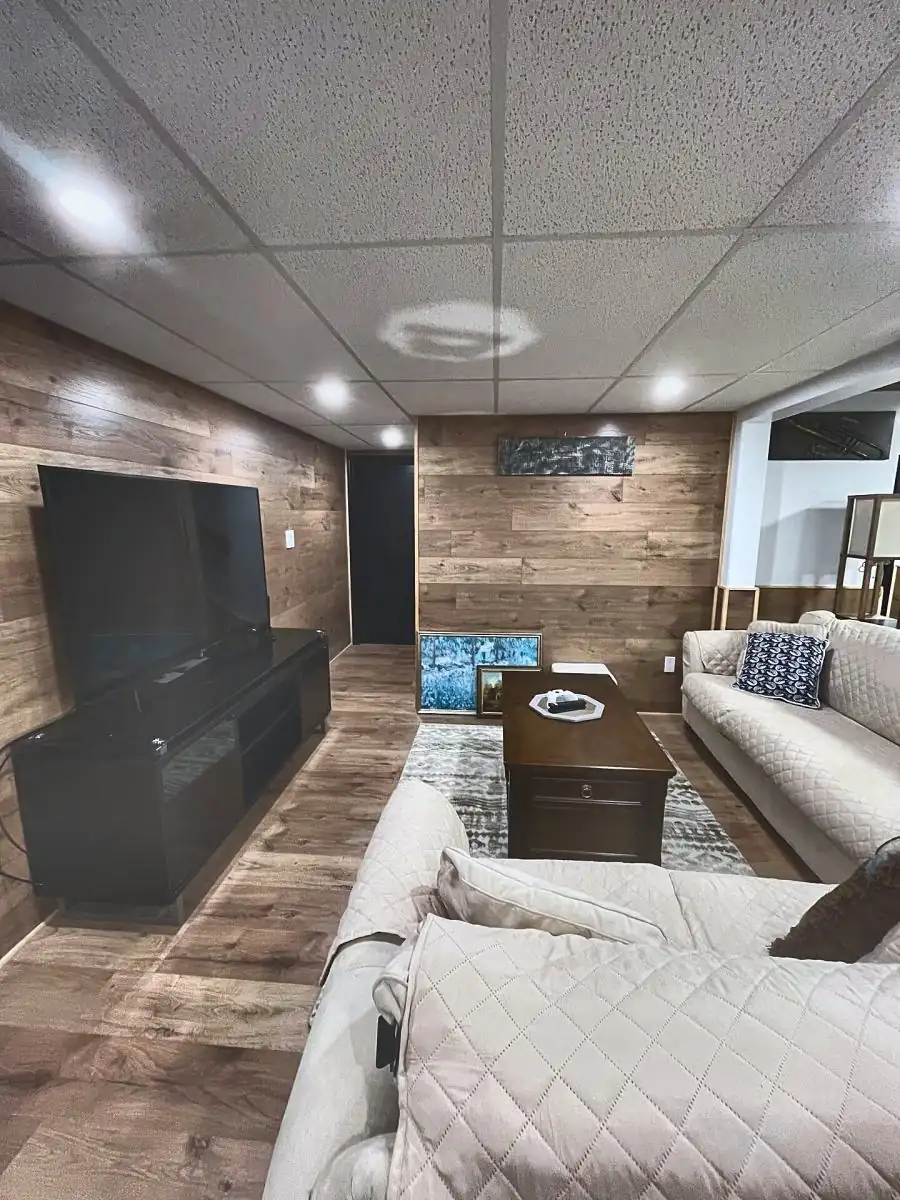 The living room in The Bennett Den